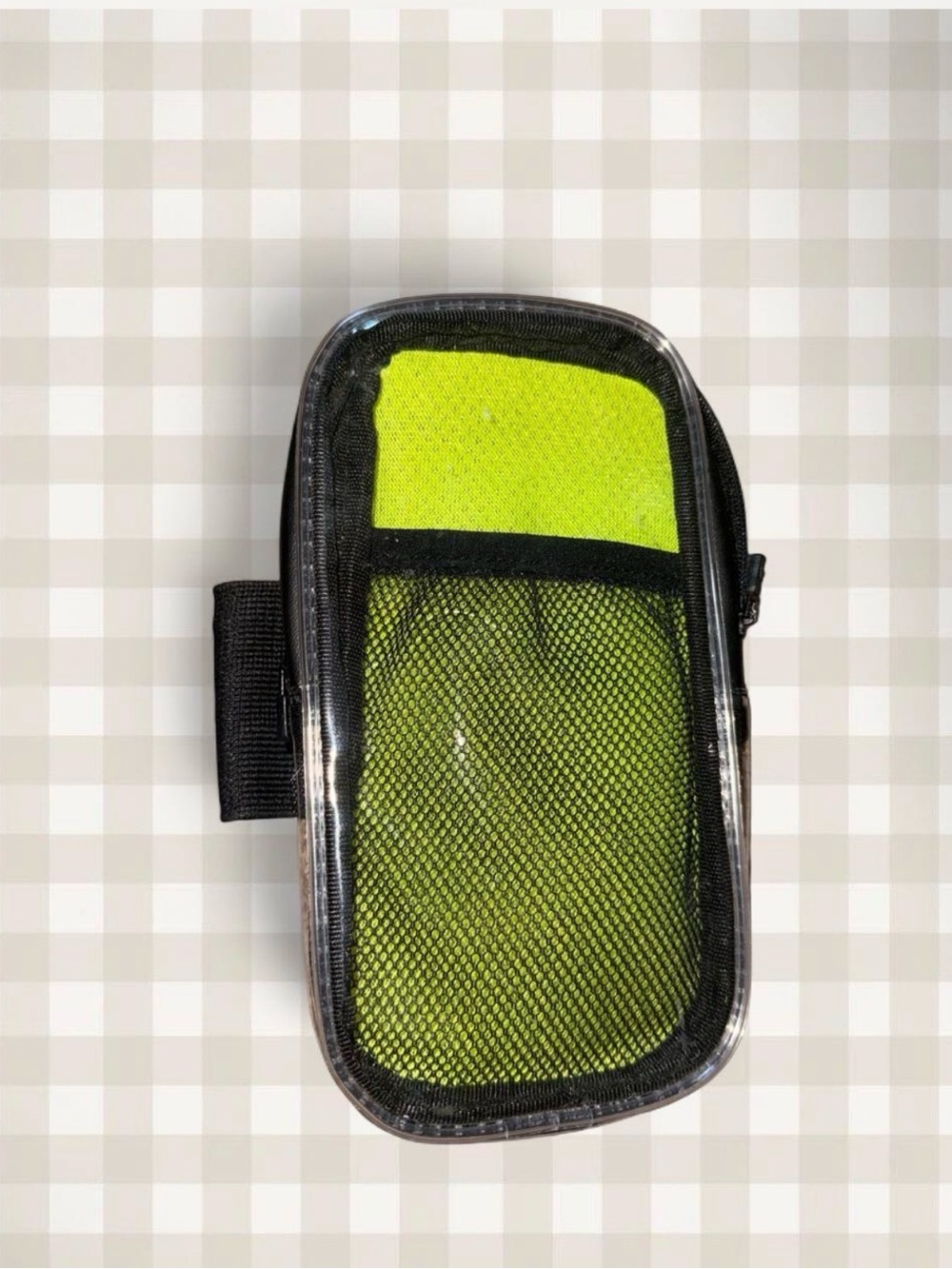 Universal Neon Green Phone Armband Case with Clear Front for exercise